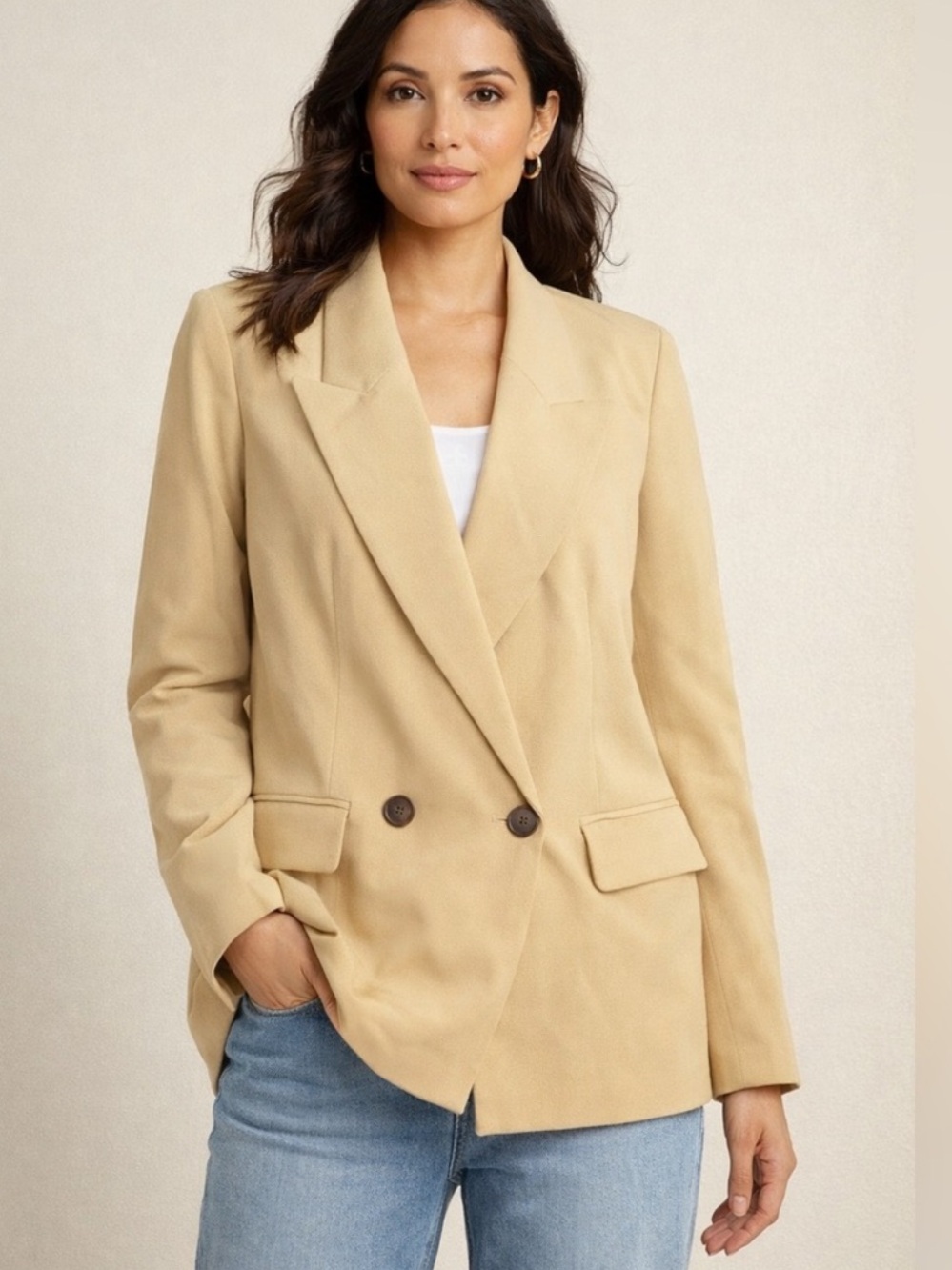 a new day Double-Breasted Blazer in Camel